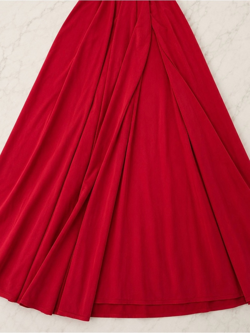 Azazie One-Shoulder Maxi Chiffon Formal Bridesmaid Dress Burgundy Red - Size A8 - Picture 5 of 11